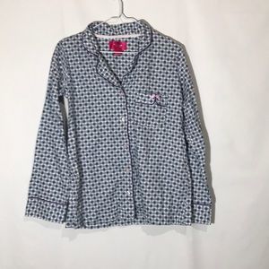 Victoria Secret Blue And White Pajama Top Size XS